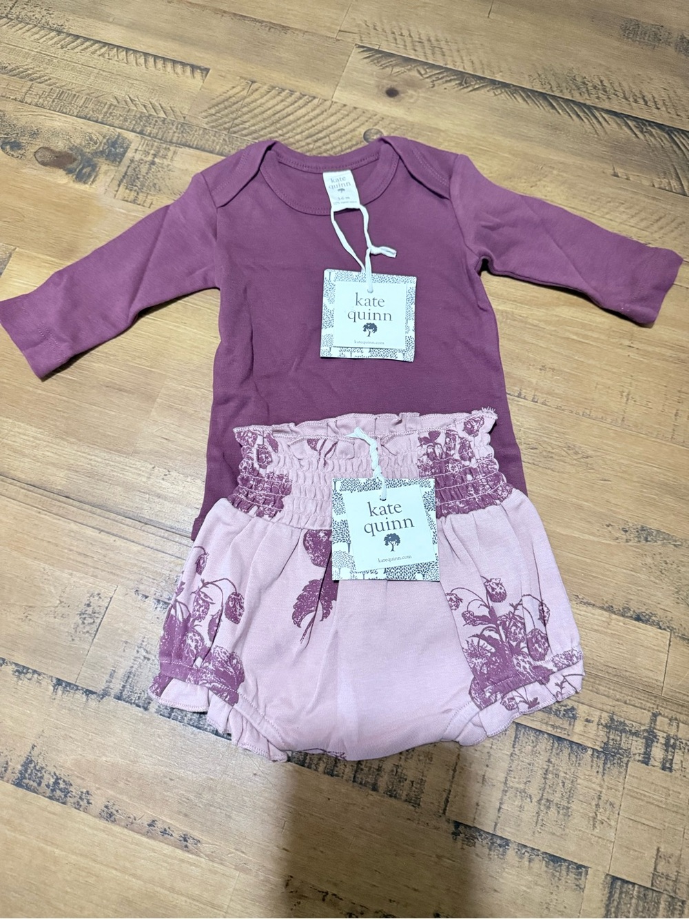 Kate Quinn mountain berry Bodysuit with Rose Strawberry Bloomers 3-6 month NWT